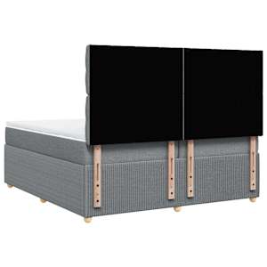 Box spring postel s matrací světle šedá 200 x 200 cm textil - obrázek 6