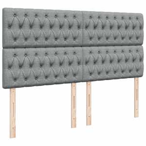 Box spring postel s matrací světle šedá 200 x 200 cm textil - obrázek 7