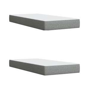 Box spring postel s matrací světle šedá 200 x 200 cm textil - obrázek 10