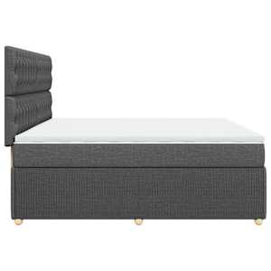 Box spring postel s matrací tmavě šedá 200x200 cm textil - obrázek 5
