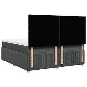 Box spring postel s matrací tmavě šedá 200x200 cm textil - obrázek 6