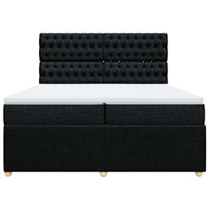 Box spring postel s matrací černá 200x200 cm textil - obrázek 4