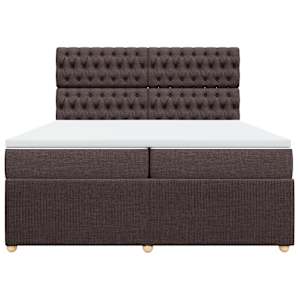 Box spring postel s matrací tmavě hnědá 200x200 cm textil - obrázek 4