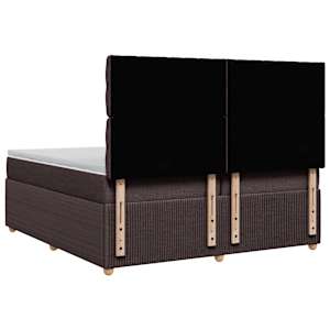 Box spring postel s matrací tmavě hnědá 200x200 cm textil - obrázek 6