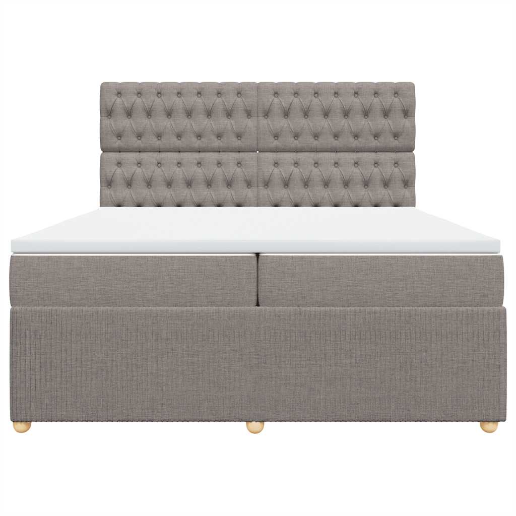 vidaXL Boxspring met matras stof taupe 200x200 cm, foto 4