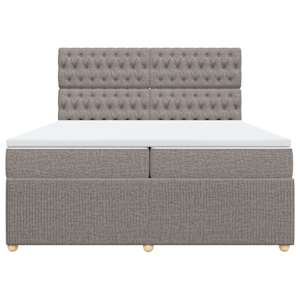Box spring postel s matrací taupe 200x200 cm textil - obrázek 4