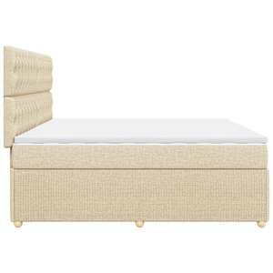 Box spring postel s matrací krémová 200x200 cm textil - obrázek 5