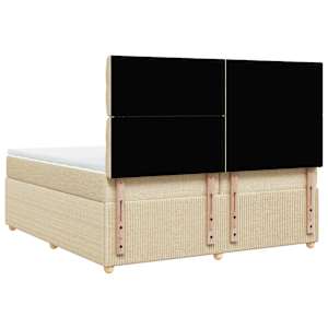 Box spring postel s matrací krémová 200x200 cm textil - obrázek 6