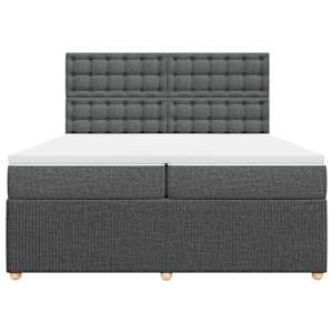 Box spring postel s matrací tmavě šedá 200x200 cm textil - obrázek 4