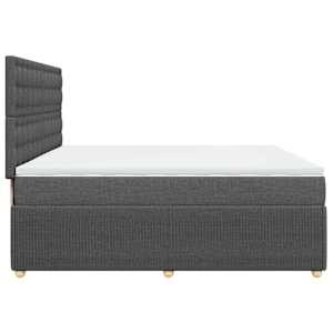 Box spring postel s matrací tmavě šedá 200x200 cm textil - obrázek 5