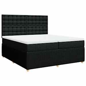 Box spring postel s matrací černá 200x200 cm textil - obrázek 2