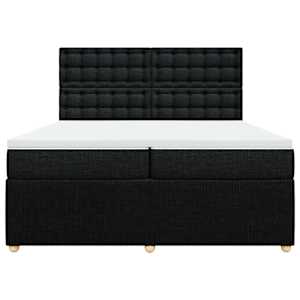 Box spring postel s matrací černá 200x200 cm textil - obrázek 4