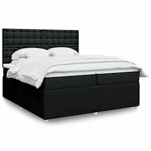 Box spring postel s matrací černá 200x200 cm textil - obrázek 1