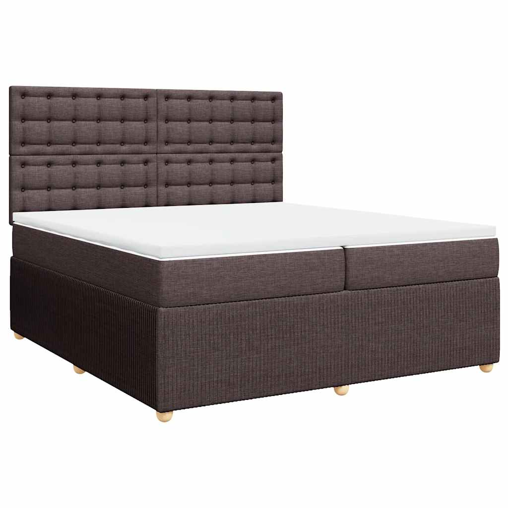 vidaXL Boxspring met matras stof donkerbruin 200x200 cm bruin, foto 3