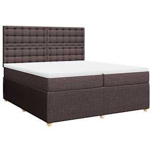 Box spring postel s matrací tmavě hnědá 200x200 cm textil - obrázek 2