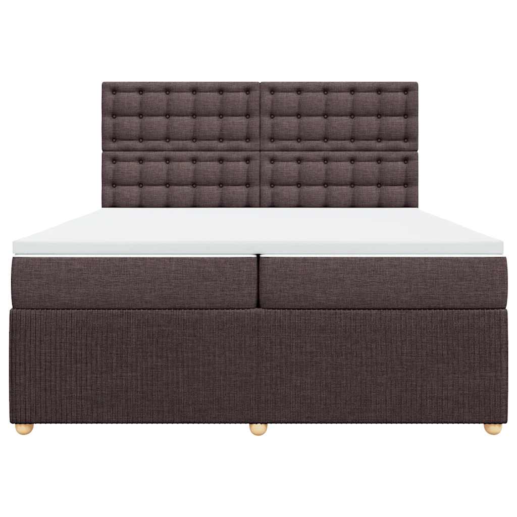 vidaXL Boxspring met matras stof donkerbruin 200x200 cm bruin, foto 4