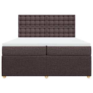 Box spring postel s matrací tmavě hnědá 200x200 cm textil - obrázek 4