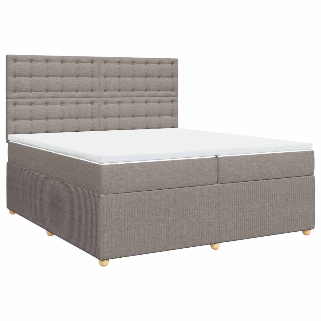 vidaXL Boxspring met matras stof taupe 200x200 cm, foto 3