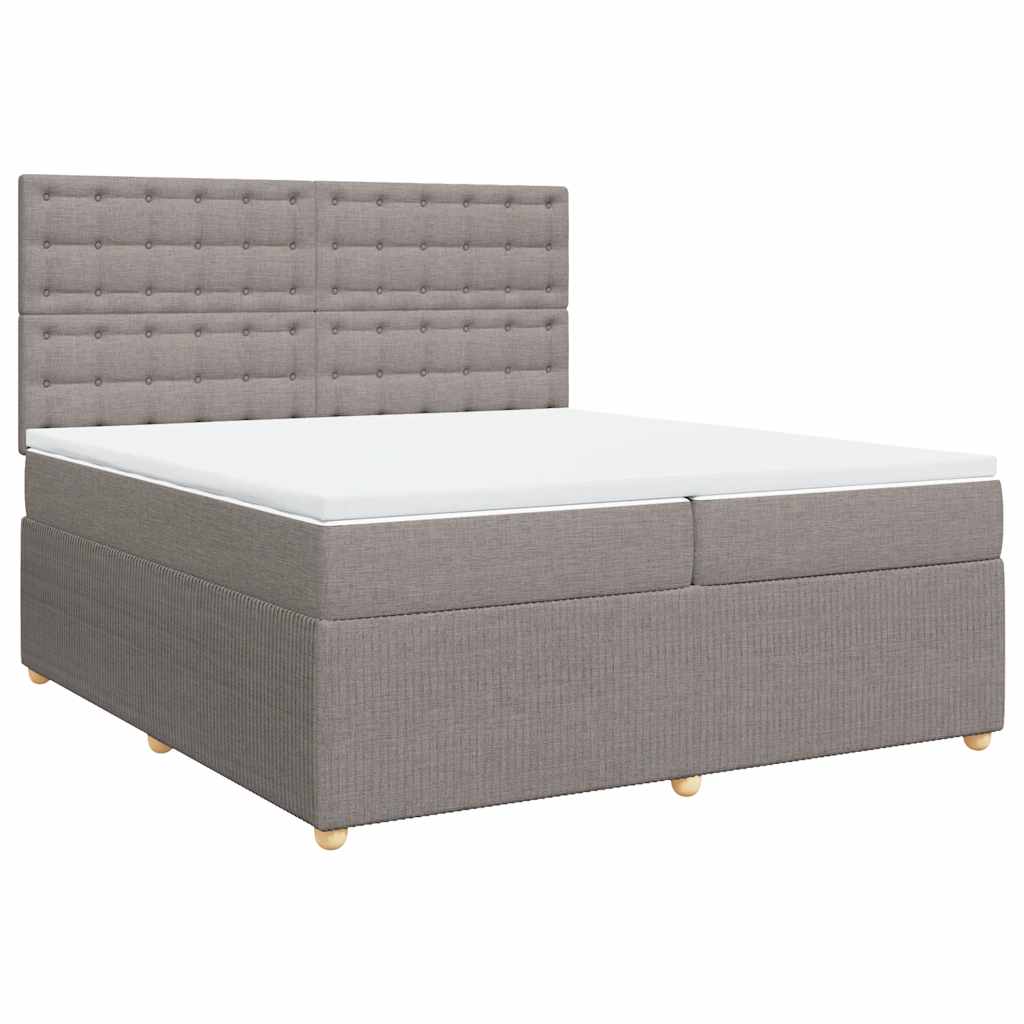 vidaXL Boxspring met matras stof taupe 200x200 cm, foto 4