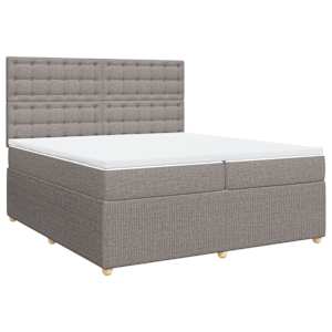 Box spring postel s matrací taupe 200x200 cm textil - obrázek 4