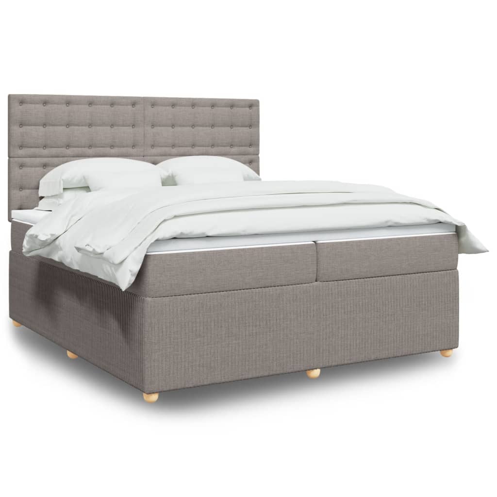 Boxspringbett mit Matratze Taupe 200×200 cm Stoff