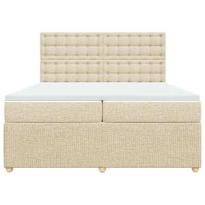 Box spring postel s matrací krémová 200x200 cm textil - obrázek 4