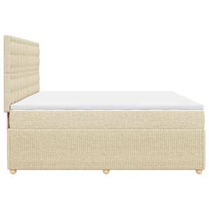 Box spring postel s matrací krémová 200x200 cm textil - obrázek 5
