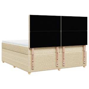 Box spring postel s matrací krémová 200x200 cm textil - obrázek 6