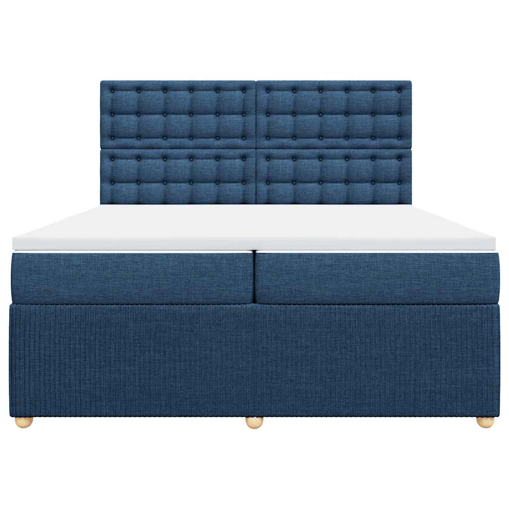 vidaXL Boxspring met matras stof blauw 200x200 cm, foto 4