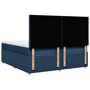Box spring postel s matrací modrá 200x200 cm textil - obrázek 6