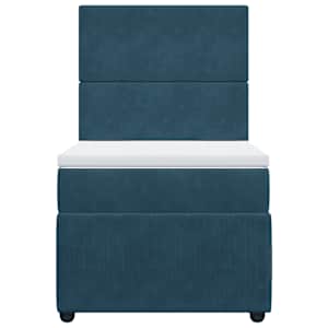Box spring postel s matrací tmavě modrá 80 x 200 cm samet - obrázek 4