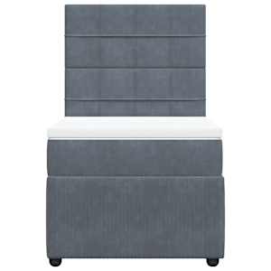 Box spring postel s matrací tmavě šedá 80 x 200 cm samet - obrázek 4