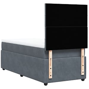 Box spring postel s matrací tmavě šedá 80 x 200 cm samet - obrázek 6