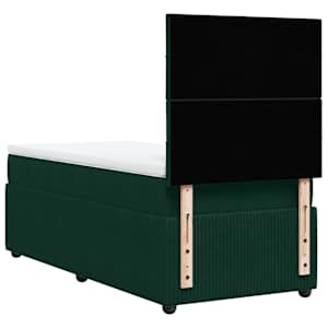 Box spring postel s matrací tmavě zelená 80 x 200 cm samet - obrázek 6
