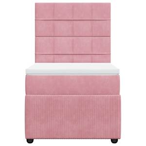Box spring postel s matrací růžová 80 x 200 cm samet - obrázek 4