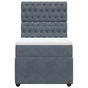 Box spring postel s matrací tmavě šedá 80 x 200 cm samet - obrázek 4