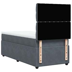 Box spring postel s matrací tmavě šedá 80 x 200 cm samet - obrázek 6