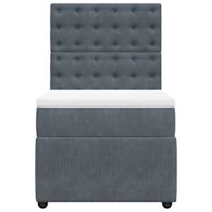 Box spring postel s matrací tmavě šedá 80 x 200 cm samet - obrázek 4