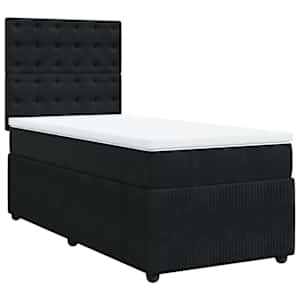 Box spring postel s matrací černá 80 x 200 cm samet - obrázek 2