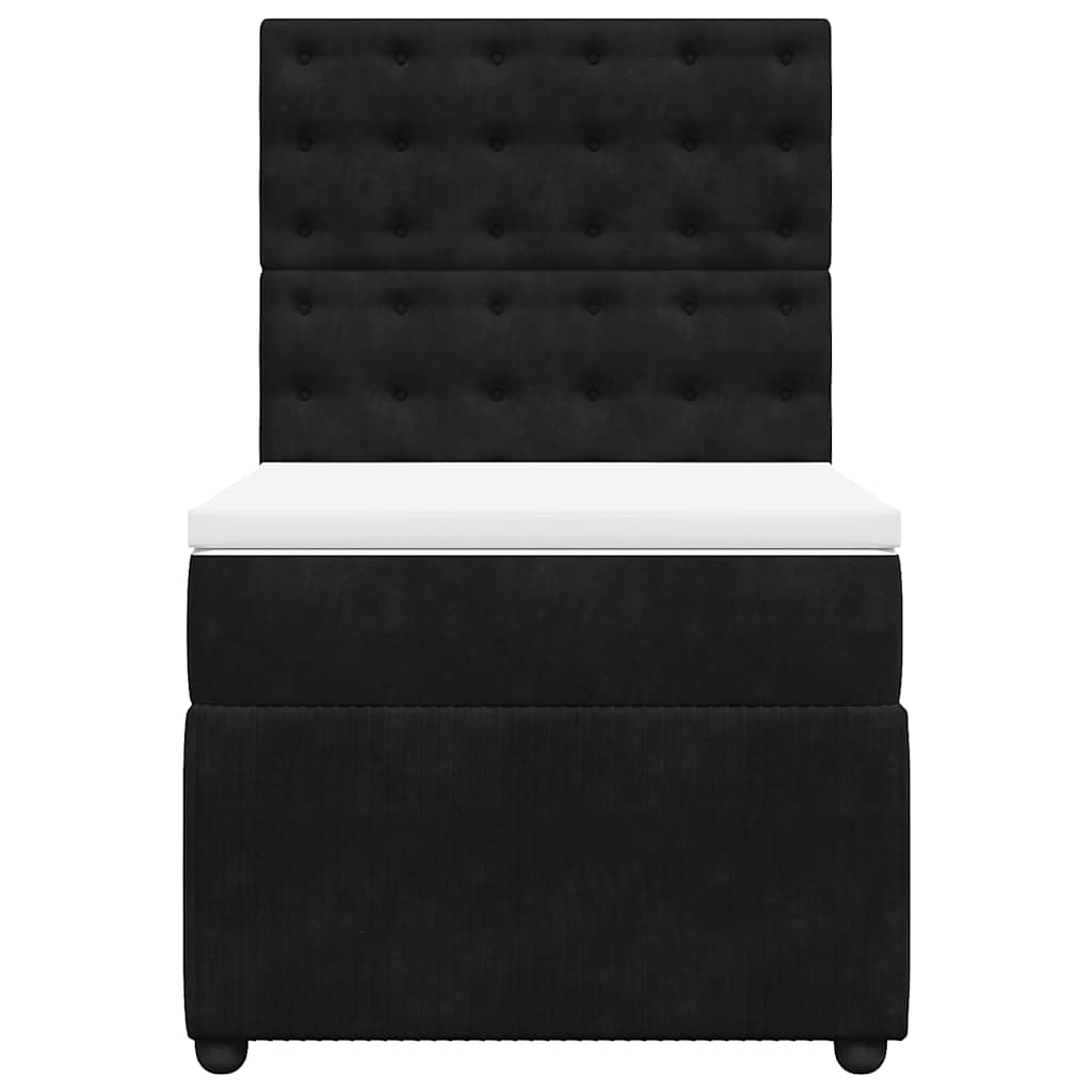vidaXL Boxspring met matras fluweel zwart 80x200 cm, foto 4
