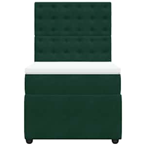 Box spring postel s matrací tmavě zelená 80 x 200 cm samet - obrázek 4