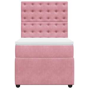 Box spring postel s matrací růžová 80 x 200 cm samet - obrázek 4