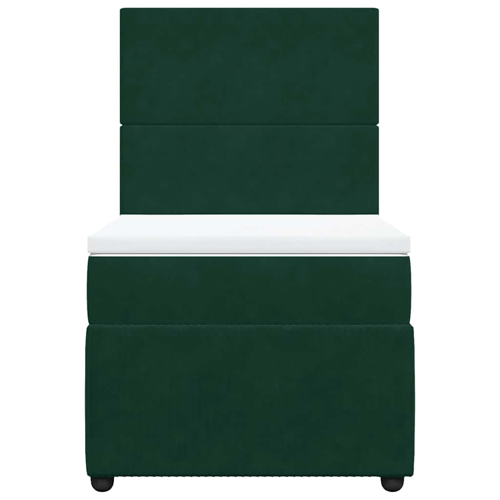 vidaXL Boxspring met matras fluweel donkergroen 90x190 cm groen, foto 4