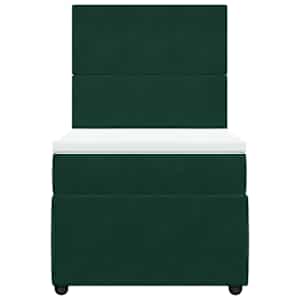 Box spring postel s matrací tmavě zelená 90x190 cm samet - obrázek 4