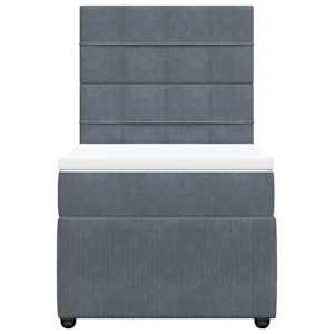 Box spring postel s matrací tmavě šedá 90x190 cm samet - obrázek 4