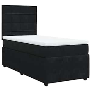 Box spring postel s matrací černá 90x190 cm samet - obrázek 2