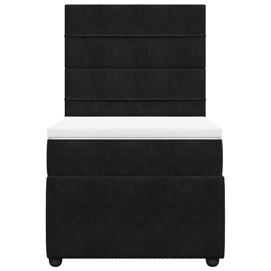 vidaXL Boxspring met matras fluweel zwart 90x190 cm, foto 4