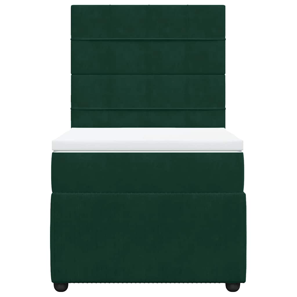 vidaXL Boxspring met matras fluweel donkergroen 90x190 cm groen, foto 4