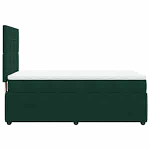 Box spring postel s matrací tmavě zelená 90x190 cm samet - obrázek 5