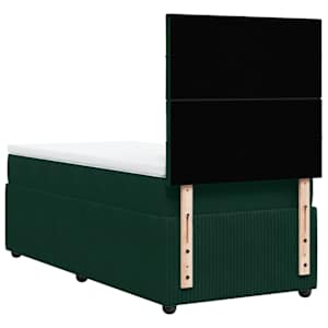 Box spring postel s matrací tmavě zelená 90x190 cm samet - obrázek 6